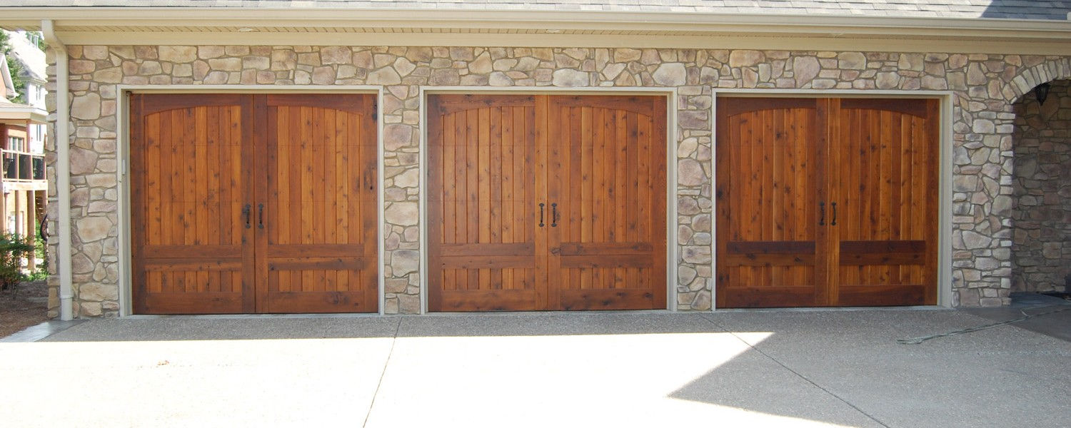 custom 3 car garage wood doors