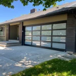 glass doors on garage in single family home